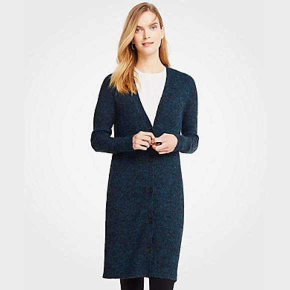 Ann Taylor Sweaters - Ann Taylor Boyfriend Cardigan Batik Blue Size XS